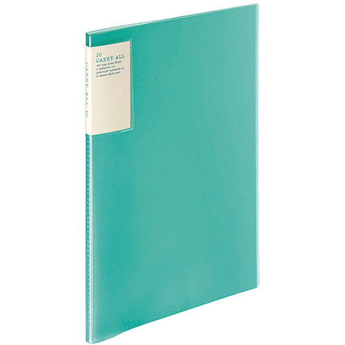 ｸﾘﾔｰﾌﾞｯｸ(ｷｬﾘｰｵｰﾙ) 固定式･背ﾎﾟｹｯﾄ A4ﾀﾃ 10ﾎﾟｹｯﾄ 背幅9mm 緑 1ｾｯﾄ(6冊)画像