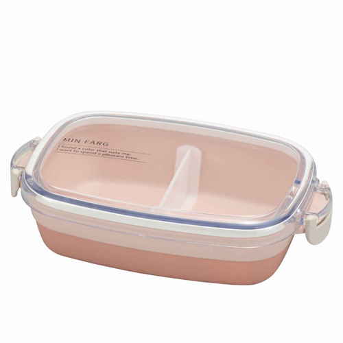 お弁当箱　抗菌　1段　2点ロック　MIN　FARG　カフェランチ　630ml　ピンク画像