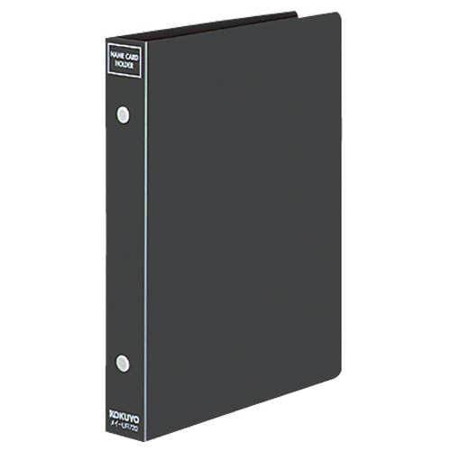 名刺ﾎﾙﾀﾞｰ(替紙式) 2穴 300名 ﾖｺ入れ ﾀﾞｰｸｸﾞﾚｰ 1冊画像