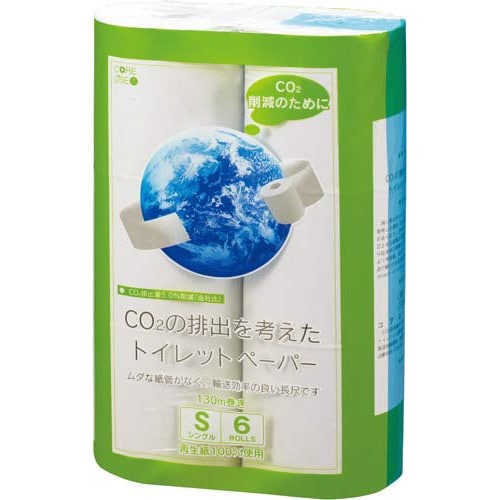ＣＯ２排出を考えたトイレットペーパー１３０ｍ　６個画像