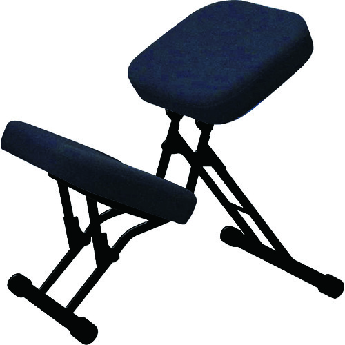 セイコー　作業チェア　セブンポーズチェア　ブラック／ブラック　４４０×２６０～６７０×４５０～８００ｍｍ画像