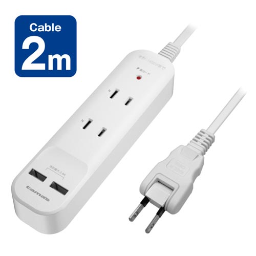 ＡＣタップ＆ＵＳＢ　２＋２　２．０ｍ　雷ガード画像