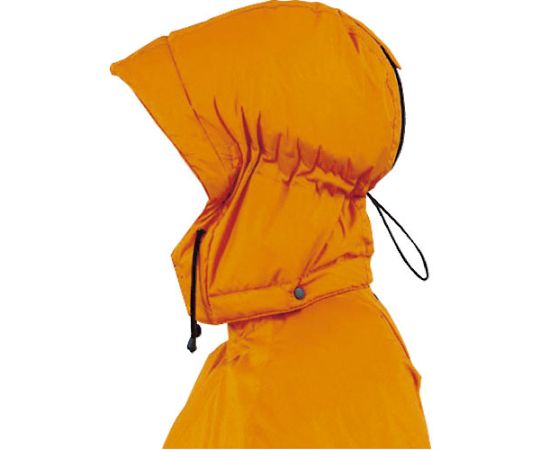 防水防寒ブルゾン 全体が確認できる横向きの姿勢で、フード付きのデザインが強調されている状態。