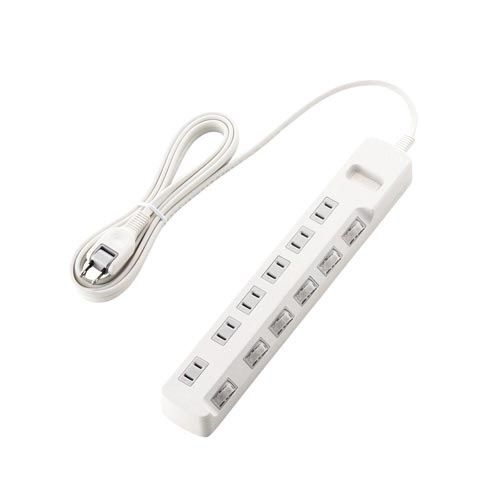 省エネタップ　個別スイッチ　６個口　３ｍ　ホワイト画像