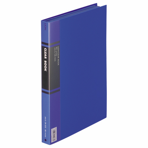 ｸﾘｱｰﾌﾞｯｸ A4ﾀﾃ 40ﾎﾟｹｯﾄ 背幅27mm 青 ｶﾗｰ台紙付 1冊画像