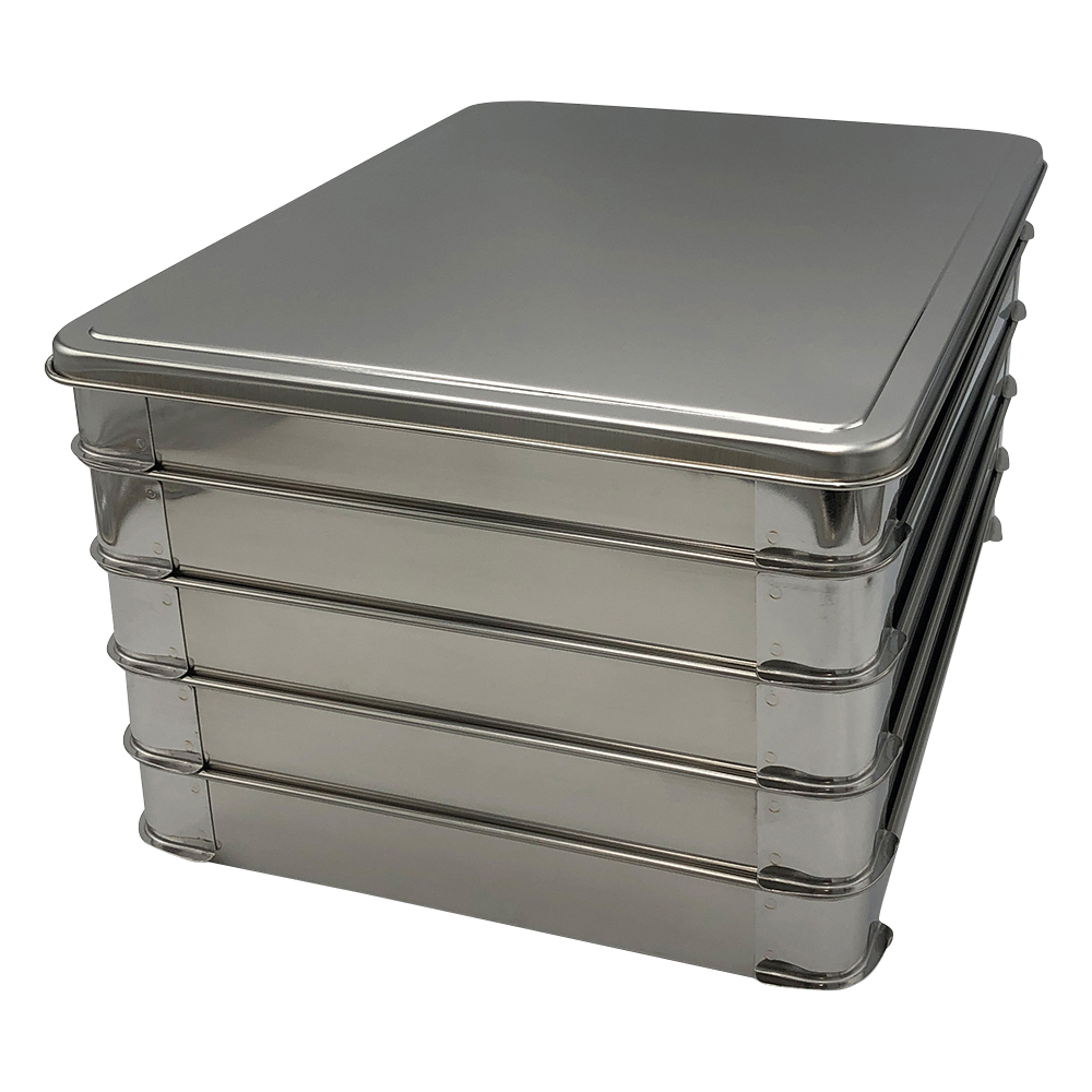 積重ね式ステンバット　5.0L　（5段フタ付）　大　410×310×230mm画像