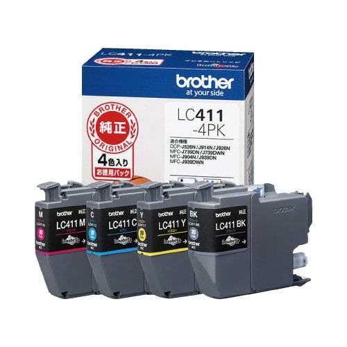 純正インク　ＬＣ４１１－４ＰＫ　４色パック画像