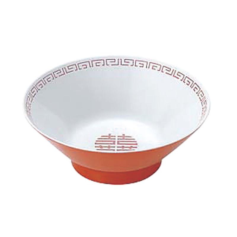 メラミン食器 瑞祥 CA-12 中華丼(新形) 白/赤 エンテック画像