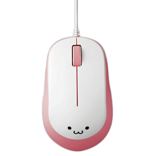 3ﾎﾞﾀﾝBlueLED有線ﾏｳｽ ﾋﾟﾝｸ 1個