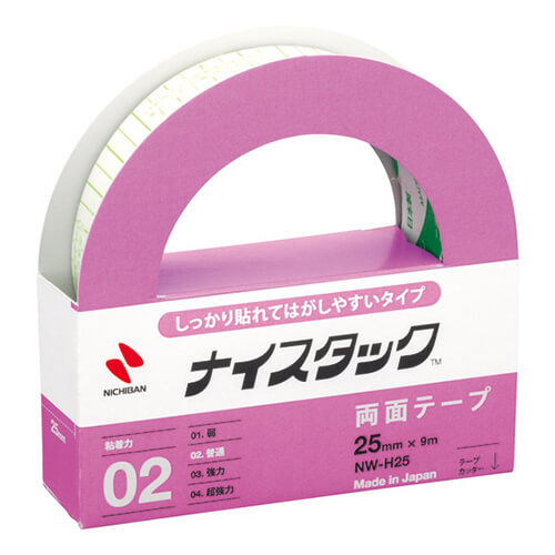 ニチバン 両面テープ ナイスタックしっかり貼れて剥がしやすいタイプ 25mm×9m NWH25画像