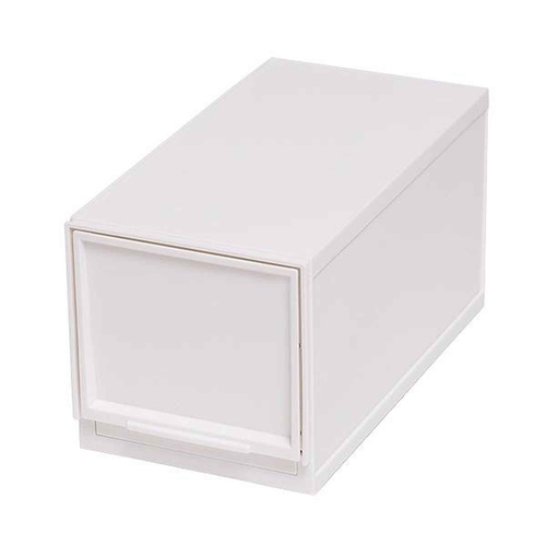 収納ケース ナチュラ クリアモジュール MS 約 幅19×奥行36×高さ19cm ホワイト画像