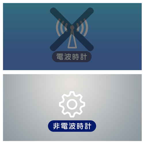 電波時計　デジタル電波置掛兼用時計 シンプルなデザインの時計が壁掛けとして設置され、デジタル表示が明るく光っている状態。