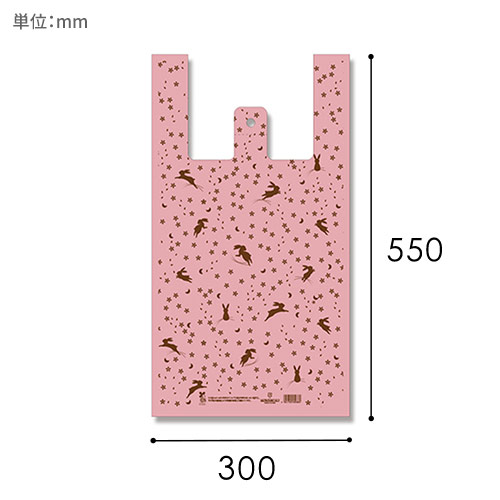 HEIKO レジ袋 バイオハンドハイパー L 花うさぎ桃 100枚画像