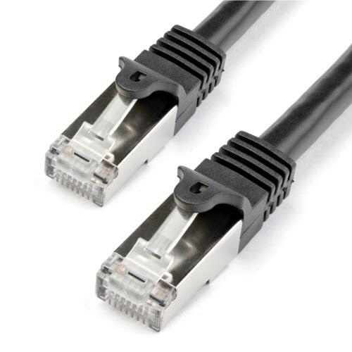 カテゴリ6　LANケーブル　S/FTP　ツメ折れ防止RJ45コネクタ　1m　ブラック　1本