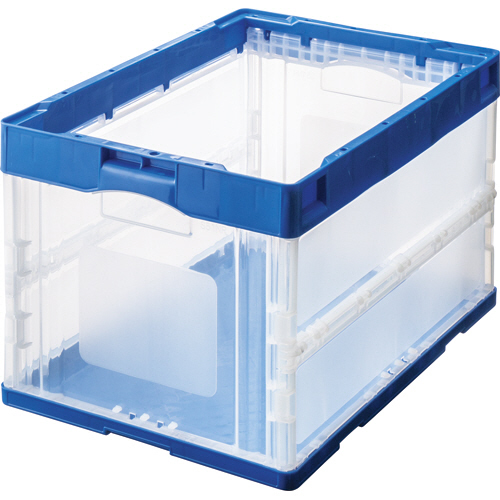 折りたたみｺﾝﾃﾅ 50L ﾀﾞｰｸﾌﾞﾙｰ/透明 1ｾｯﾄ(10台)