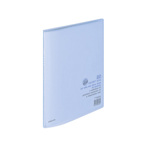 クリヤーブックキャリーオール固定Ａ４ワイド２０Ｐ青画像