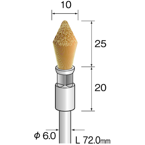 ﾐﾆﾓ 金属ﾌﾞﾗｼ 異形 真鍮 φ 13 1袋(3本)画像