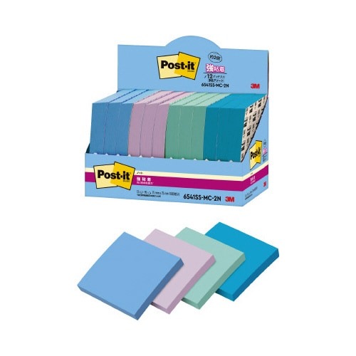 強粘着マルチカラー２　７５×７５　４色　１２冊画像