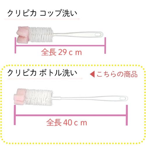 スポンジ クリピカ ボトル洗い キクロン パッケージが横向きで、明るい色合いのスポンジが目立つ状態