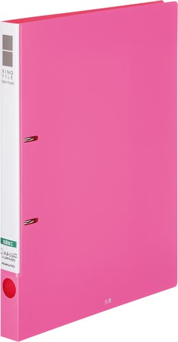 リングファイルスリム抗菌Ａ４　背幅２７ｍｍ　桃５冊画像