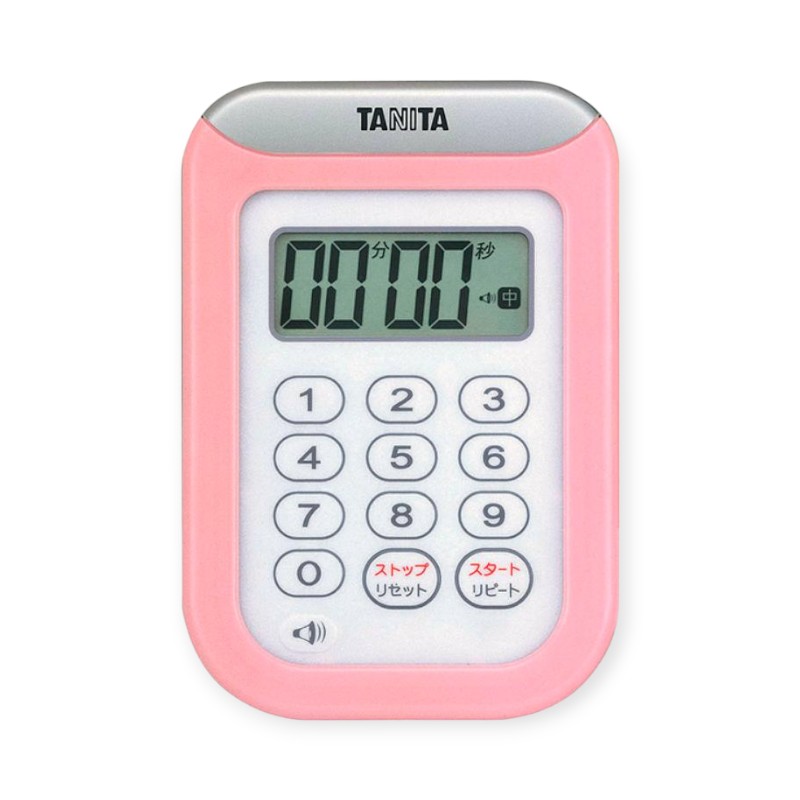 調理道具 タニタ TD-378-PK(ピンク) 丸洗いタイマー100分計画像