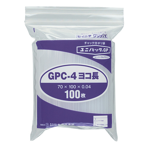 ﾕﾆﾊﾟｯｸGP ﾖｺ長ﾀｲﾌﾟ ﾖｺ100×ﾀﾃ70×厚み0.04mm 1ﾊﾟｯｸ(100枚)画像