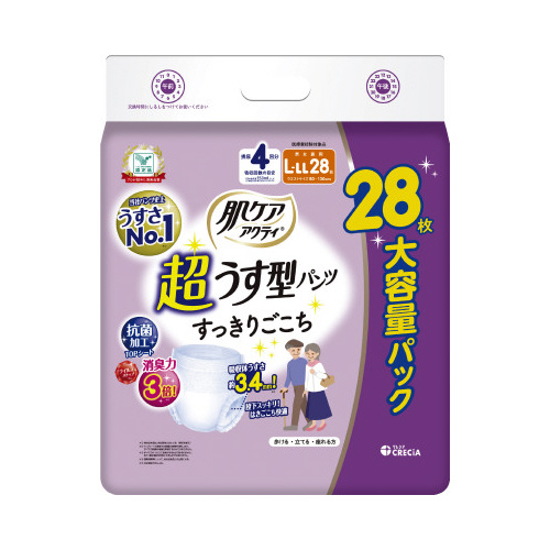 肌ケアアクティ　超うす型パンツ　　ＬーＬＬ　４回分画像