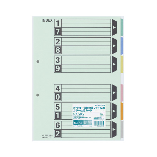 仕切カードガバット背幅伸縮ファイル用６山　１０組画像