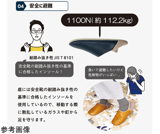 防活スリッパ　ブラック　L 滑り止めのある黒いスリッパが横向きで置かれている様子