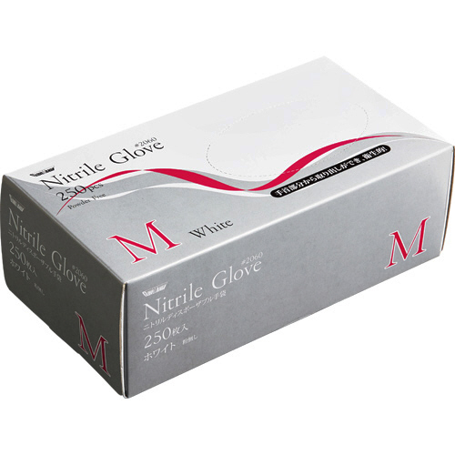 ﾆﾄﾘﾙ 使いきり手袋 粉なし ﾎﾜｲﾄ M 1ｾｯﾄ(2500枚:250枚×10箱)画像