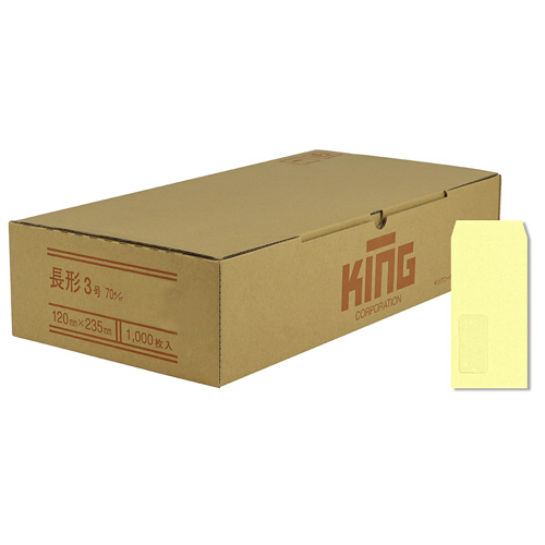 窓明No.4 長3 口のり無 70g 〒枠無 ｾﾝﾀｰ貼 ｸﾘｰﾑ 1ｹｰｽ(1000枚)画像