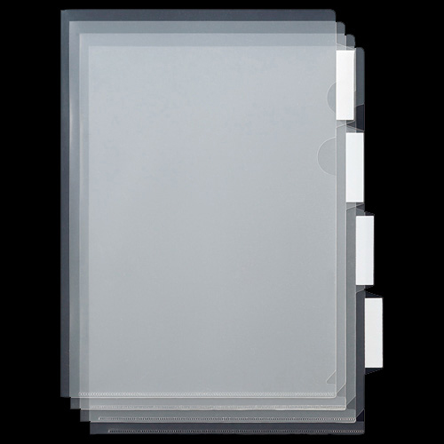 ｲﾝﾃﾞｯｸｽ付ｸﾘｱﾎﾙﾀﾞｰ A4 山ずれ4山ｲﾝﾃﾞｯｸｽ付 1ﾊﾟｯｸ(3組)画像