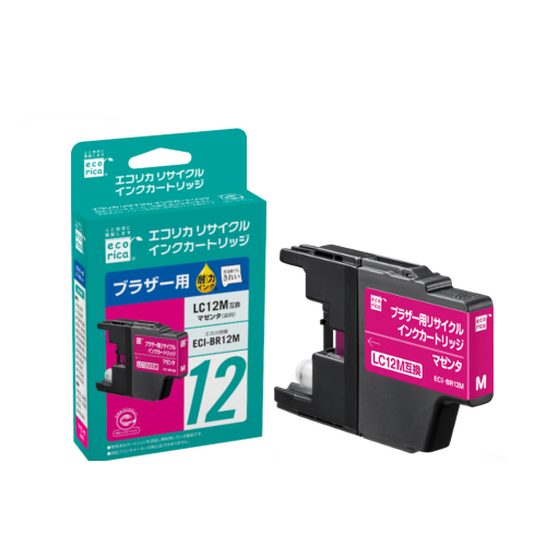 ﾘｻｲｸﾙｲﾝｸｶｰﾄﾘｯｼﾞ ﾏｾﾞﾝﾀ(染料) [ﾌﾞﾗｻﾞｰ:LC12M互換] ECI-BR12M 1個画像