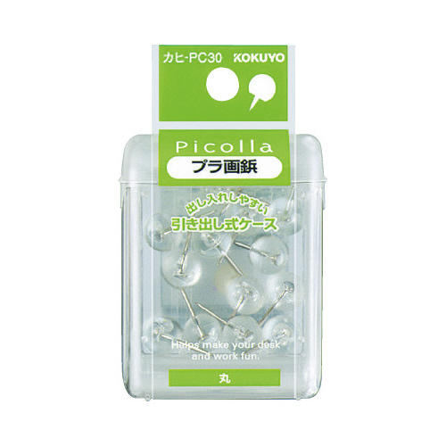 ピコラ　プラ画鋲　丸　１５本　透明Ｘ３画像