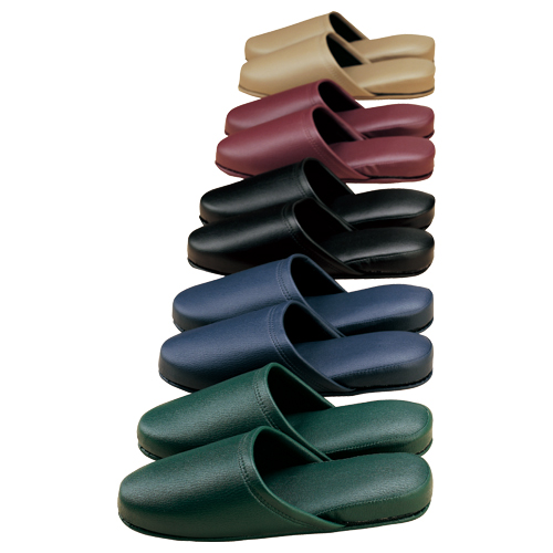 抗菌ﾋﾞﾆｰﾙﾚｻﾞｰ調ｽﾘｯﾊﾟ ﾌﾞﾗｯｸ 1足