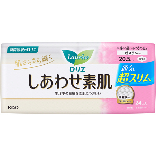 ﾛﾘｴしあわせ素肌通気超ｽﾘﾑふつうの日20.5羽つき1ｾｯﾄ(432個:24個×18ﾊﾟｯｸ)画像