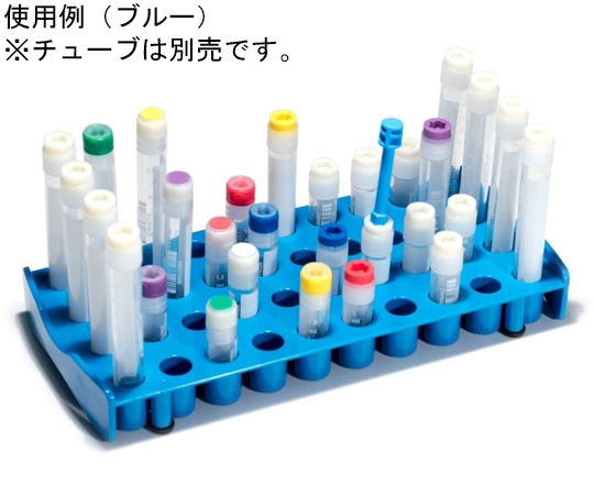 クライオチューブ用 ワークステーション グリーン 1箱（5個入） 緑色のワークステーションが整然と配置された状態、透明なカバー付きで清潔感がある。
