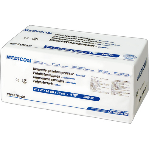 ﾒﾃﾞｨｺﾑ 不織布ｶﾞｰｾﾞ 10×10cm 4PLY(4枚重ね) 1ﾊﾟｯｸ(200枚)画像