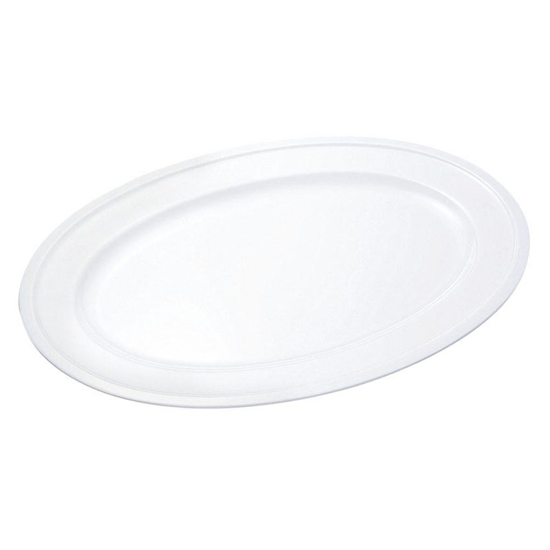 メラミン食器 PW-12 小判皿22吋 白無地 エンテック画像