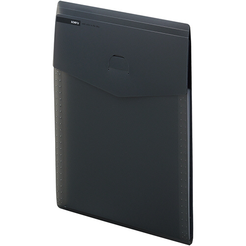 soeru ｽﾘﾑﾄﾞｷｭﾒﾝﾄﾌｧｲﾙ(ﾀﾃ型) A4 5ﾎﾟｹｯﾄ ｽﾓｰｸﾌﾞﾗｯｸ 1冊画像