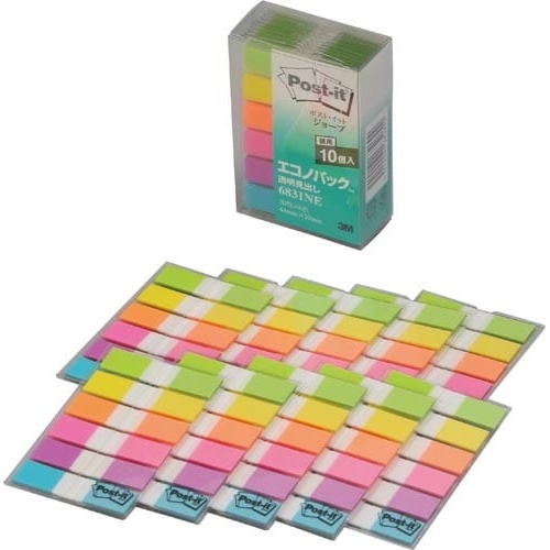ポストイット　ジョーブ　１０ｍｍ幅　６色×１０画像