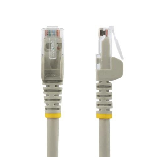 カテゴリ6　LANケーブル　低煙ゼロハロゲン　ツメ折れ防止　2m　グレー　1本 柔らかなグレーのケーブルが整然と巻かれた状態