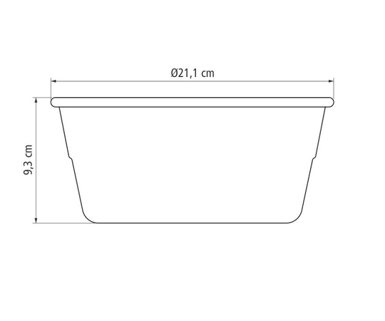 ノンスティック シフォンケーキ型 20cm シフォンケーキ型の底面が上向きで、内側にコーティングが施された状態