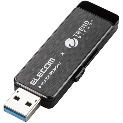 USBメモリ　ウイルス対策　8GB　ブラック画像