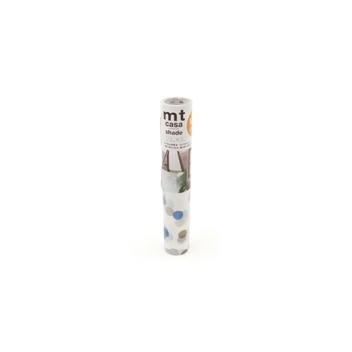 リメイクシート　mt　casa　shade　散りばめドット 薄いベージュの背景にカラフルなドット模様が散りばめられた状態