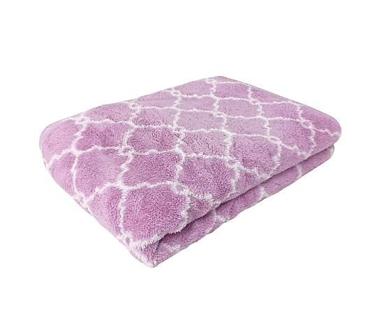 マイクロファイバーバスタオル MF モフモフモロッカン 60×120cm PURPLE 1セット（10枚入） パープルのタオルが整然とパッケージに収められている状態