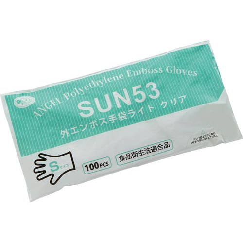 外エンボス手袋ライトＳクリア１００枚画像