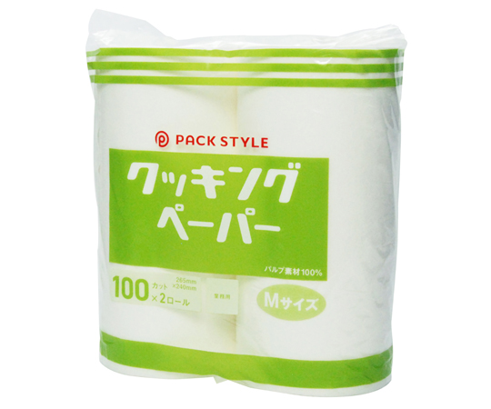 PSクッキングペーパー Mサイズ 2ロール×6パック入 パッケージの正面にブランド名と商品説明がはっきりと見える状態