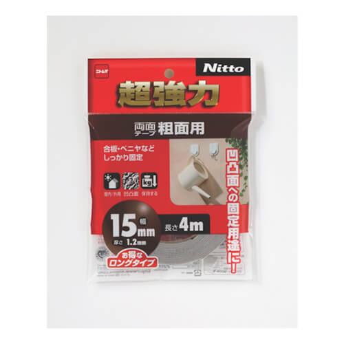 ニトムズ 超強力両面テープ粗面用 15mm×4m T4592画像