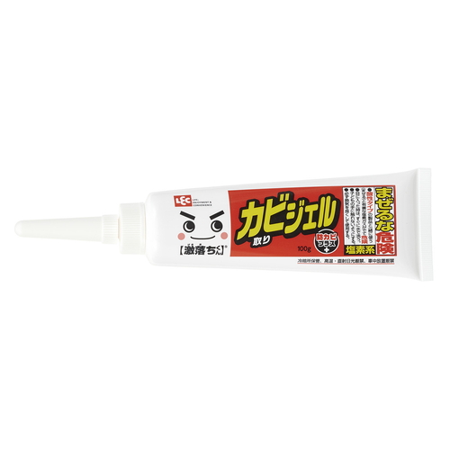 カビ取りジェル　防カビプラス　お風呂掃除 白いボトルに青いキャップが付いたパッケージの前面が見える状態